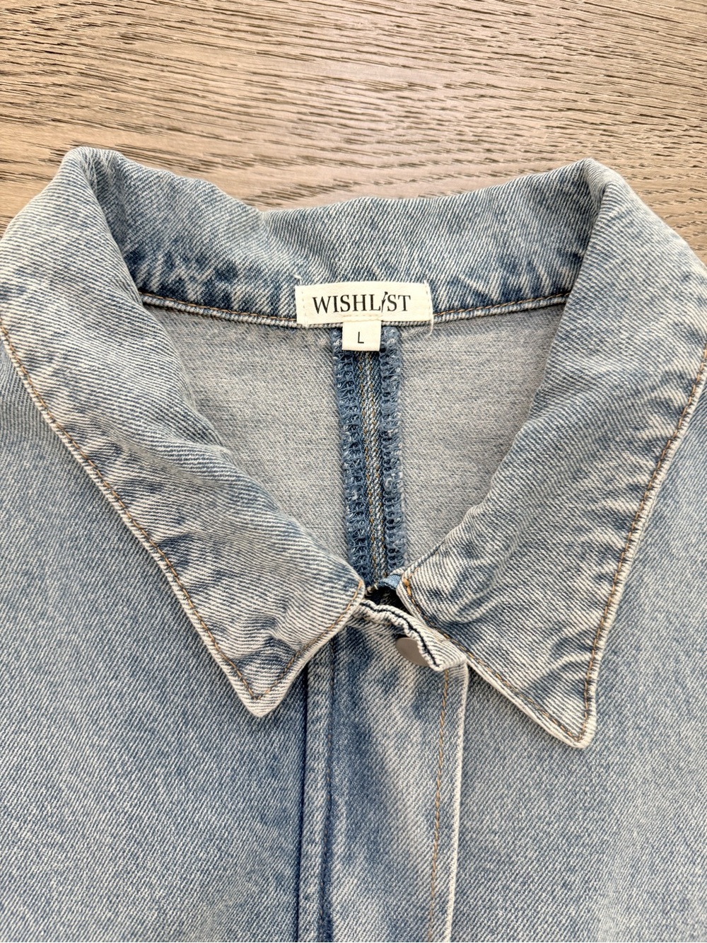 Wishlist Oversized Cotton Denim Cinch Hem Bomber Jacket Large - Picture 10 of 14